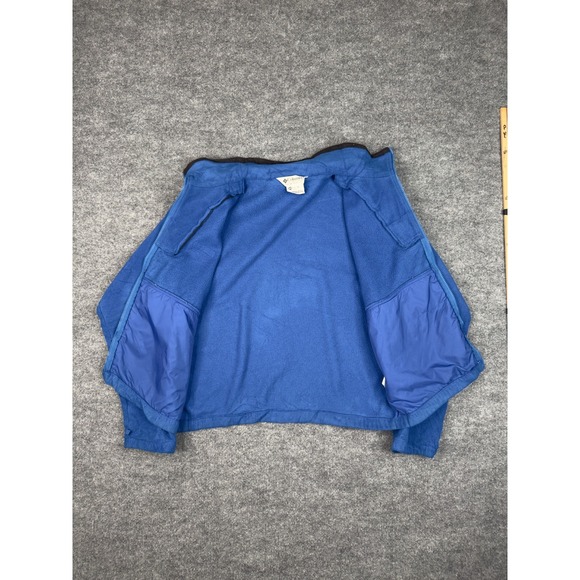 Columbia Blue Fleece Zip Jacket Youth 18/20 Vintage Outdoor Full Zip Warm - Picture 15 of 16